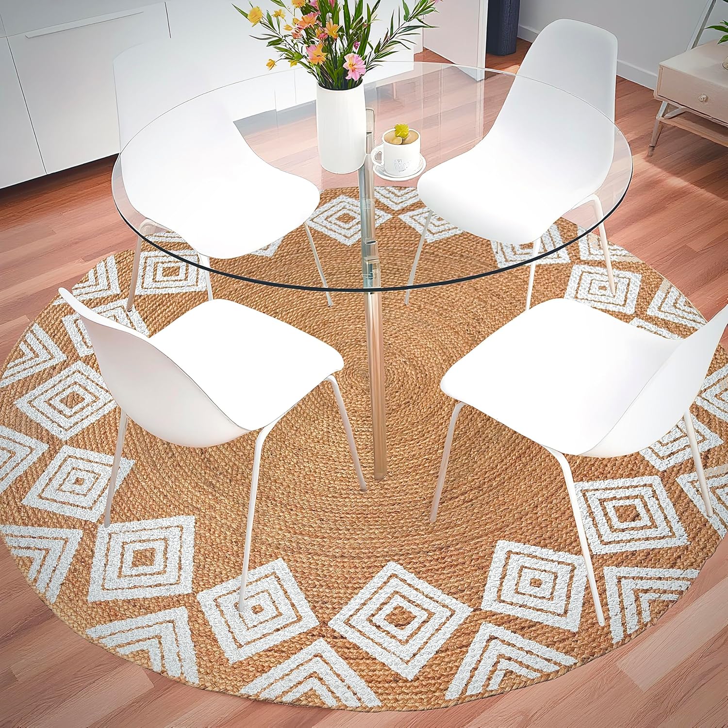 SUN ROUND JUTE AREA RUG